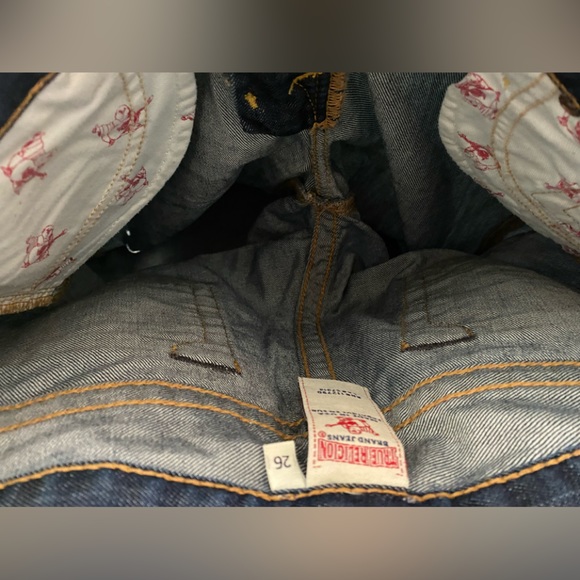 TRUE RELIGION “Brianna” Women’s Boyfriend Jeans Distressed Made in USA Size 26 - Picture 8 of 9
